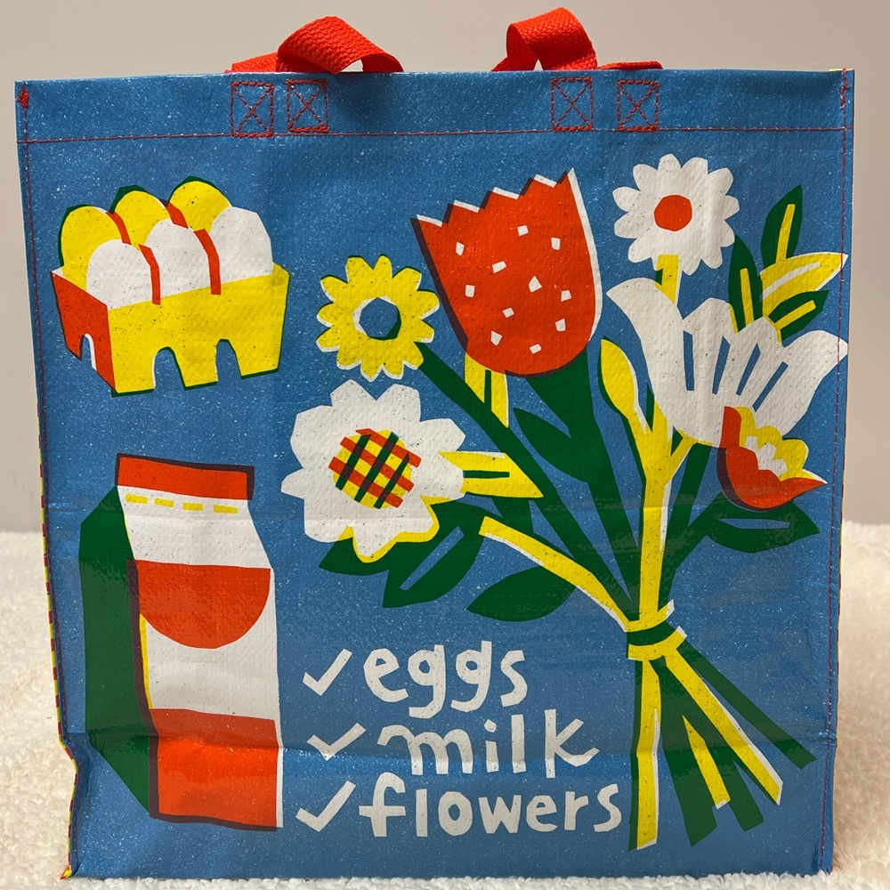 Blue Q "Eggs, Milk, Flowers" Shopper Tote Bag - Picture 4 of 10